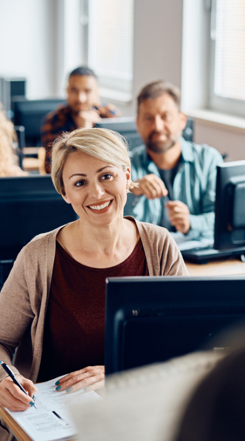 Image of a training client smiling