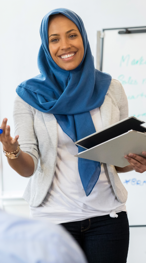 lady presenting a training course